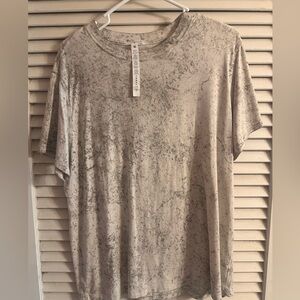 Lululemon All Yours Cotton T-Shirt Cirrus Wash White Opal Raw Linen Rover Size 6